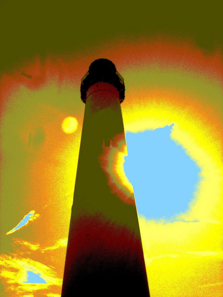 Cape May lighthouse / Le phare de Cape May, New-Jersey. USA / 19 juillet 2010  - Sepia postérisé