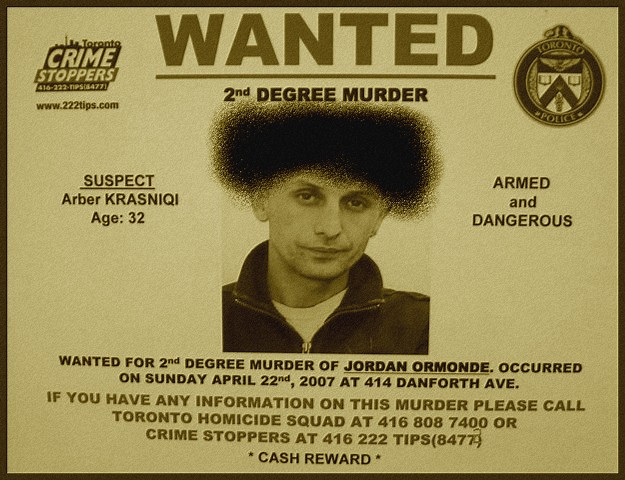 Arber Krasniq-Wanted / Recherché - Toronto, Canada. July 2nd 2007. - Perruque photofiltrée / Photofiltered wig