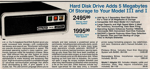 1983 Radio Shack Catalog - Hard Disk Drive 5MB $2495