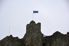 Trim 2013 – European flag on a crumbling old castle