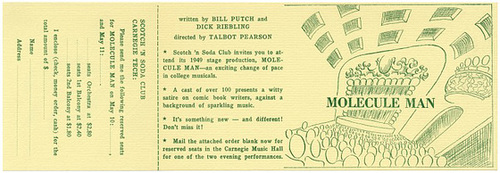 Molecule Man: An Atomic-Zany Musical Satire, 1949 (Order Form)
