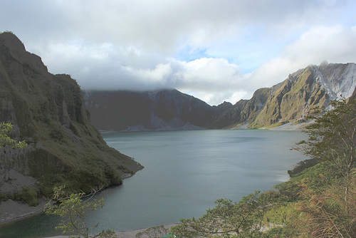 Looking Down Into Mt Pinatubo Crater Lake